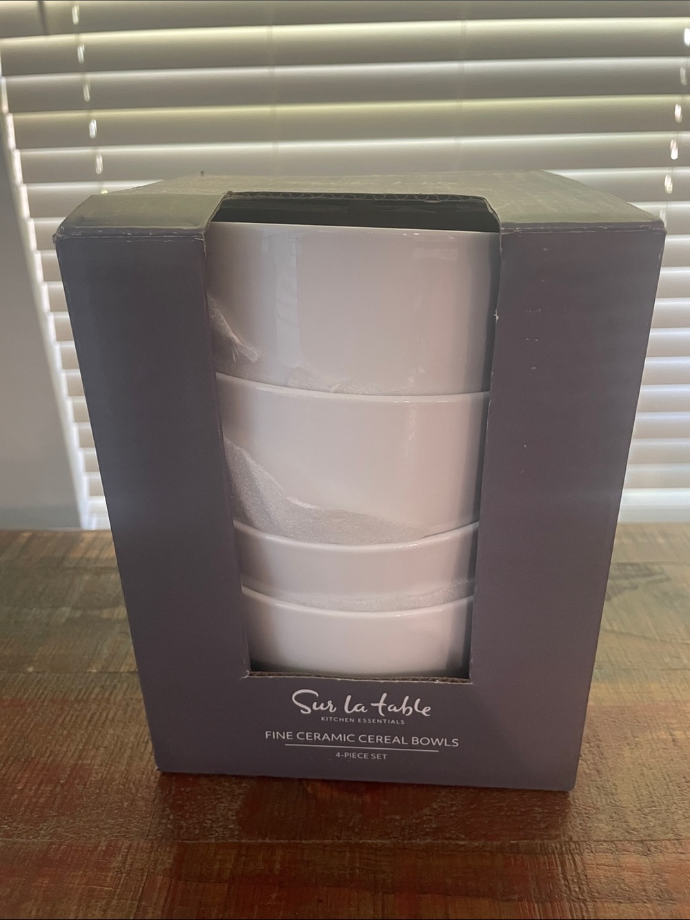 Sur La Table White Ceramic Cereal Bowls- Minimalist Dining (set of 4)